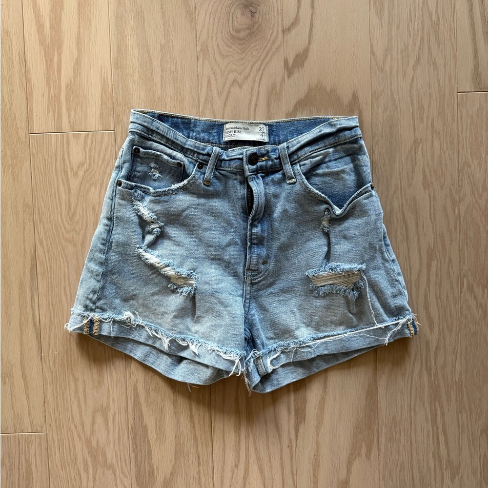 Abercrombie & Fitch High Rise Curve Love Jean Shorts
